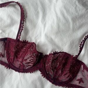 Chantelle Unlined Sheer Lace Demi Bra 36B